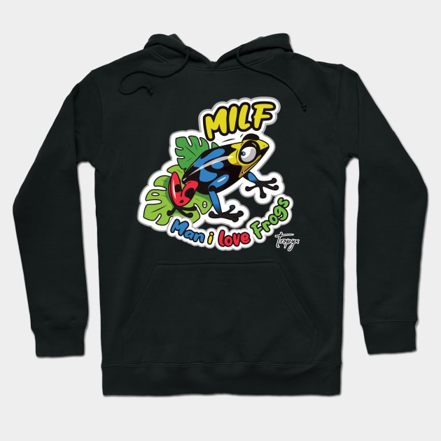 Funny Dart Frog Hoodie by Tropyx